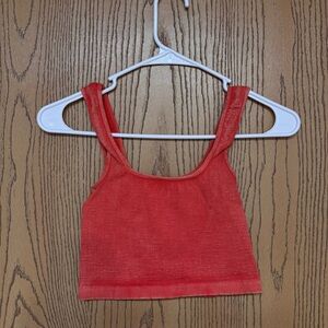 Free People Happiness Runs Ribbed Athletic Crop Top